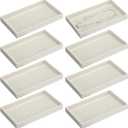 Inbagi 8 Pcs Small Velvet Jewelry Tray Stackable Jewelry Drawers Organizer Trays Jewelry Storage Trays 8.3 x 4.7 x 1 Inches (Beige)