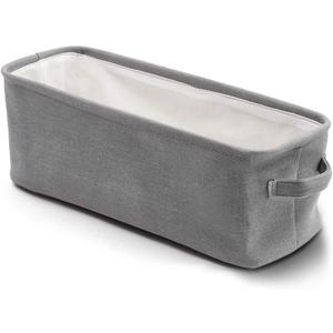 Juvale Toilet Paper Storage Basket for Bathroom Organizing - Rectangular Narrow Storage Bin (Gray, 16 x 6 x 5.5 in.) - Long Narrow Basket - Fabric Toilet Paper Bin