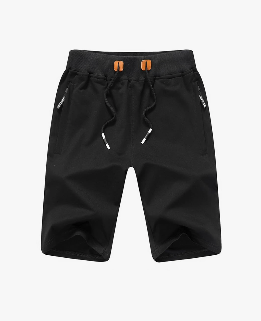 JustSun Mens Shorts Casual Sports with Elastic Waist Zipper Pockets, Size XL