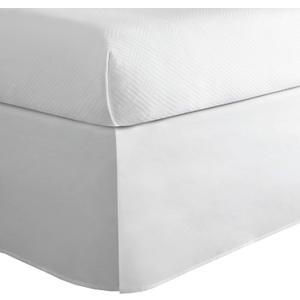 Todays Home Classic Tailored Bed Skirt Dust Ruffle, Cotton Blend Design, 14" Drop Length, King, White
