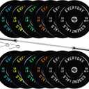 Fitvids 2-Inch Olympic Bumper Plates, Perfect Weight Plates for Weightlifting and Strength Training