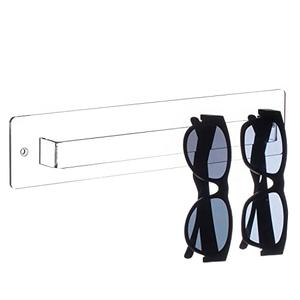 MyGift 13 Inch Premium Clear Acrylic Sunglasses Holder Wall Mounted Organizer Rack, Decorative Entryway Hanging Eyewear Display for Shades Reading Glasses Jewelry