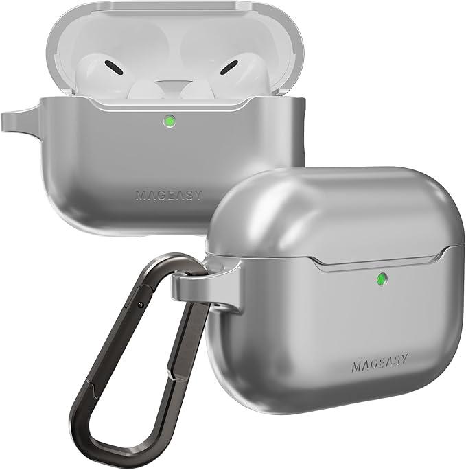 MAGEASY Designed for AirPods Pro 3 Case  Shockproof Protective Case for AirPods Pro 3, StainResistant, Smooth & SkinFriendly, Support Wireless Charging  Skin (Cosmic Silver)