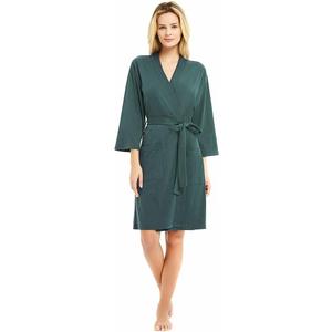 U2SKIIN Womens Robes, 100% Cotton Lightweight Robes 3/4 Sleeves Kimono Knit Soft Loungewear Short Bathrobe (Small, Teal Blue-cotton)