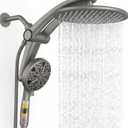 Razime 12''Rainfall Shower Head with Handheld Combo High Pressure 8+2 MODE built-in power wash, Stainless Steel Chrome Showerhead with 11'' Extension Arm Height/Angle Adjustable with Holder&60"Hose