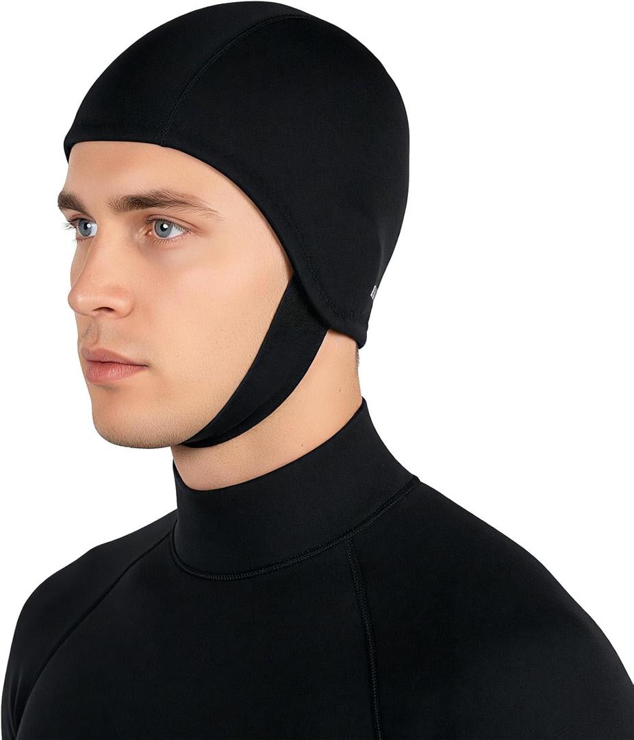 Neoprene Diving Hood for Men Women, Thermal Wetsuit Hood Swim Cap with Chin Straps, 3mm Diving Headgear Surfing Head Cover for Water Sports Scuba Snorkeling Kayaking Sailing (Large)
