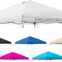 10x10 Canopy Replacement Top Cover, Pop Up Canopy Tent Top with Air Vent Ropes, Waterproof Sunshade Silver Coated Oxford Cloth for Outdoor Garden Patio Picnic Camping(Top Only,301 * 301cm)