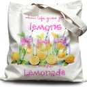 griFusion Tech "When Life Gives You Lemons Inspirational Tote Bag, Durable Canvas Bag for Daily Use, Uplifting Gift for Positivity Seekers