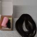 Clip in Bangs, 100% Real Human Hair Dark Brown Fake Bangs Clip in Hair Extensions French Bangs Fringe with Temples Hairpieces for Women Curved Curtain Bangs for Daily Wear