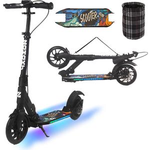 Kick Scooter for Teens & Adults, Foldable Commuter Scooter, Smooth & Stable Ride, Dual Suspension, Disc Brake, Adjustable Height, Supports Up to 330 LBS