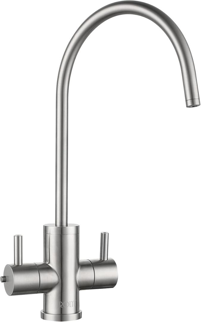 304 Stainless Steel 2 Way Instant Hot and Cold Water Dispenser Boiling Water Faucet Only Brushed Nickel