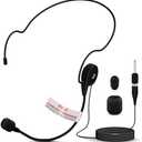 Double Over Ear Microphone Headset - Professional Hands Free Cardioid Wired Audio Boom Condenser Microphone Headset w/ 3.5mm / 1/4" Adapter, 4ft Cable, and Mic Windscreen - Pyle Pro PLM31 (Black)