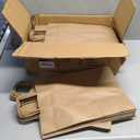 Qutuus 10x5x13 Kraft Paper Bags 100 Pcs Kraft Shopping Bags, Paper Gift Bags for Retail, Merchandise, Recycled Bulk Paper Sacks, Brown Paper Bags with Handles Bulk