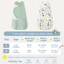 ZIGJOY Sleep Sack Swaddle 1.0 Tog Baby Wearable Blanket 100% Cotton Baby Swaddle Blanket for Newborns 6-12 Months Green&Tropical Rainforest
