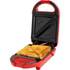 Tasty Mini Sandwich Maker, Makes Sandwiches, Paninis, Grilled Cheese, Desserts, Quick Results, Easy Cleanup, 600W, Red