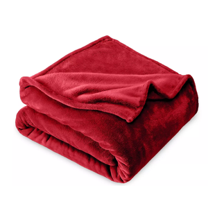 Microplush Fleece Bed Blanket by Bare Home (Red, 66x90)