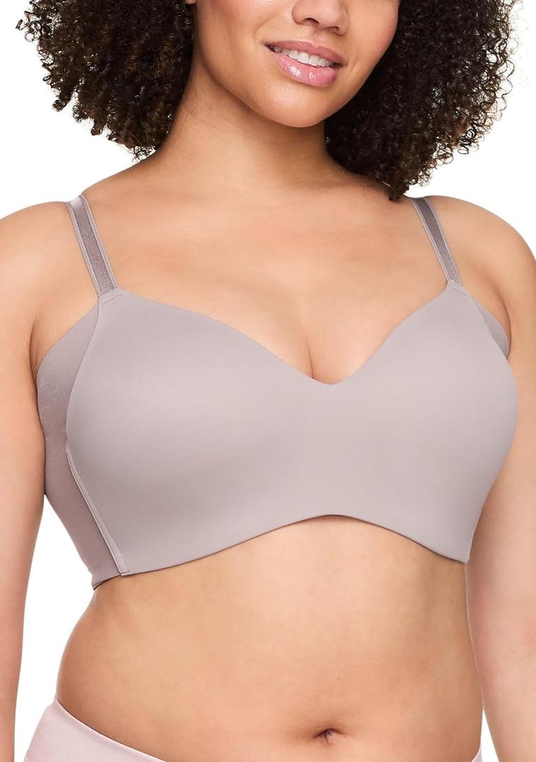 Warner's Women's No Side Effects Underarm-Smoothing Wireless Bra RM3061A, Smoke (38C, Mink)