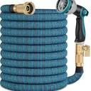 Expandable Garden Hose 100 FT - 2026 Newly Upgraded Expanding Water Hoses with 10 Function Spray Nozzle, Extra Strength Fabric, Leak-Proof, Lightweight, Kink-Free Flexible Retractable Hose(Gray Blue)