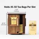 Rotating Tea Bag Organizer Acacia Wood 4-Sided Storage Box for Home or Office, Standard