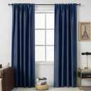 DUALIFE Navy Blackout Curtains 72 Inch Length Window Curtain Drapes for Bedroom Dark Blue Thermal Insulated Curtains for Living Room Rod Pocket 54 x 72 Inches Long Set of 2 Panels