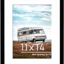 PEALSN 11x14 Picture Frame, Display Pictures 8 x 10 with Mat or 11 x 14 Without Mat for Wall Mounting Display, Photo Frames, Black, 2 Pack