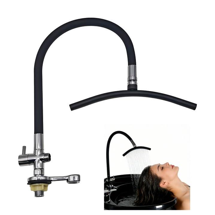 Head Spa Attachment for Shampoo Bowl Hands-Free Waterfall Shampoo Equipment Adjustable Water Flow, Hot & Cold Switch, Relaxing Scalp Massage Rinse for Salon & Home