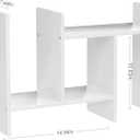 Desk Shelves Wood Desktop Orgnizer Shelf. Office Organization for Top of Desk Organizers and Accessories Bookshelf Shelving, Adjustable Tier H-Shape Mini Bookcase (White)