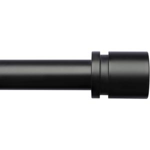 Byondeth Curtain Rods for Windows 16 to 144 Inches Adjustable Length 1 Inch Diameter Window Curtain Rod with Aluminium Finials, Black