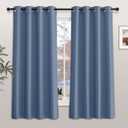 KGORGE Blackout Curtains for Living Room, Privacy Protection Curtains for Bedroom, Nursery and Home Office, Stone Blue Thermal Insulated Grommet Curtain Drapes, W42'' x L72'', 2 Panels, Minor Flaw