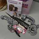 28" Mannequin Head Human Hair - 80% Real Hair Mannequin Head, Cosmetology Manikin Doll Head for Hair Styling, Hairdressing Training Head for Braiding Practice Curling with Table Clamp Styling Set (Brown)