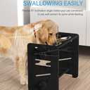 Vantic Elevated Dog Bowls, Adjustable Raised Dog Bowl Stand for Medium Sized Pet, Sturdy Bamboo Food Feeder with 2 Stainless Steel Dishes, Black