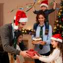 Hat Men 1989s Vacation movie Costume Accessory Tie Santa Hat Set for Holiday Party (Red)