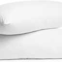Digital Decor 100% Cotton Luxury Hotel Pillows Queen Size Set of 2, Cooling Down Alternative Bed Pillows for Sleeping, Hypoallergenic Soft Pillows for Side & Back Sleepers, Made in USA, 30" x 20"
