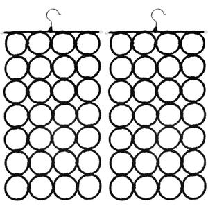 Tosnail Pack of 2 Scarf Hanger Holder Organizer Space Saver for Tie, Belt, Scarves, Socks - Black