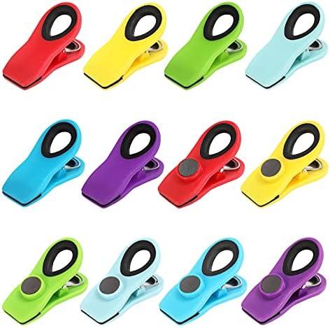2 Pack Chip Clips, Magnetic Bag Clips with Airtight Seal for Chips, Bread, Snacks, Fridge Organizer Kitchen Storage Clips Multicolor