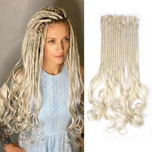 Kraler 20pieces Loose Ends Synthetic Dreadlock Extensions 24inch Blonde Dreads Extensions Curly Ends for Women and Men