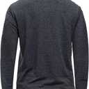 VEBOON Men's Polo Shirts Long and Short Sleeve Cotton Blend Heather Moisture Wicking Casual Collared Shirts (Black, L)