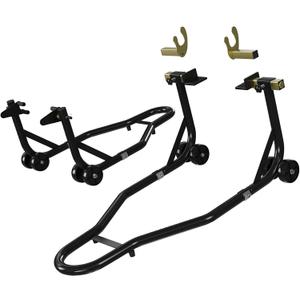 Motorcycle Stand Lift Front Rear Wheels Lift 900LBS Capacity with u+l Adjustable Swingarm Spool, Black