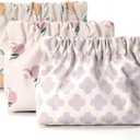 Pack of 2 Gepehoho Small Makeup Bag for Purse, 3pcs Waterproof Mini Pouch, No Zipper Self-closing Travel Kit Storage Bag for Women & Girl (A)