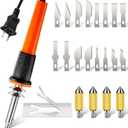 22 Pieces Electric Hot Knife Cutter Tool Kit Include Heated Knife Plastic Cutter With Multipurpose 16 Blades 4 Blade Holders Metal Stand For Soft Thin Plastic Foam Stencils