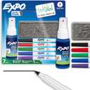 EXPO Dry Erase Markers Kit, Ultra Fine Tip, Assorted Colors, Eraser, Spray Cleaner, 7 Count