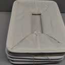 HOdo Home 15.811.89.5 In/3PCS Storage Bins, Fabric Bin with Drawstring Closure and 2 Bold Handles, Collapsible Large Canvas Baskets for Organizing Shelf Nursery Home Closet (White and Grey)