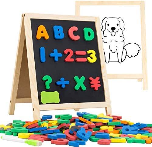 INNOCHEER Magnetic Letters and Numbers for Toddlers, Magnetic Board for Kids, ABC Alphabet Magnets, Educational Dry Erase Board - Whiteboard & Chalkboard for Toddlers Writing & Drawing Kids Toys