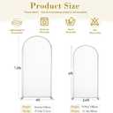 7.2FT 6FT Arch Backdrop Cover for Wedding, Set of 2 Stretchy Spandex Fitted Arch Stand Cover for Baby Shower, Birthday Party Decor, Chiara Backdrop Cover with Double-Sided Design(Ivory,Champagne)