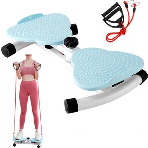 Waist Twister Board twisting machine exercise twist ab training  Noiseless Fitness Tool with Loop Resistance Bands, Foot Massage, and Core Workout for Belly Fat Loss (Blue)