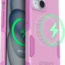 OtterBox iPhone 17e, iPhone 16e, iPhone 15, iPhone 14, and iPhone 13 Commuter Series Case - MagSafe Edition - Pink, Slim & Tough, Pocket-Friendly, with Port Protection - Wildflower