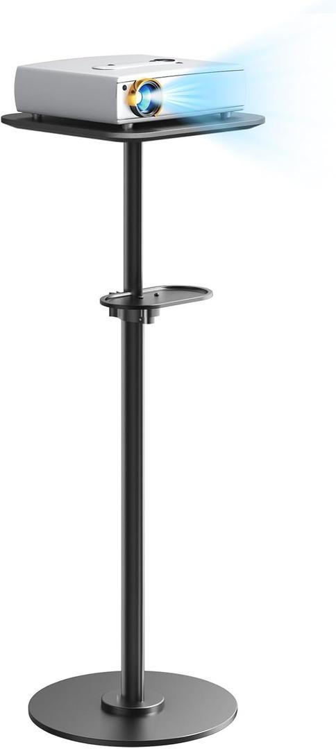 PUTORSEN Heavy-Duty Projector Stand  Height Adjustable Floor Projector StandExtends 27.6" to 47.2",13.2lbs Capacity, Compatible with Projectors, Cameras, for Home, Office, and Outdoor Use