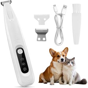 Paw Trimmer for Dogs with LED Light, Silent Clippers for Dogs, Comes with Spare Blade, Claw Shaver for Dogs, to Repair Dogs, Cats, Feet, Ears