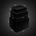 Set of 3 Acrylic Display Risers - 5 Sided Boxes With Hollow Bottoms, Nesting Cubes Display Stand Shelf for Cosmetic, Food, Collectibles, Jewelry, Figures Show (Black)