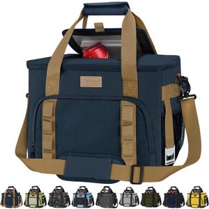 BALEINE Extra Large Soft Cooler Bag, Portable Leakproof Cooler, 40/60 Cans Volume for Beach, Camping, Kayaking, Travel, and Road Trips (9.5 Gallon, Navy-khaki)